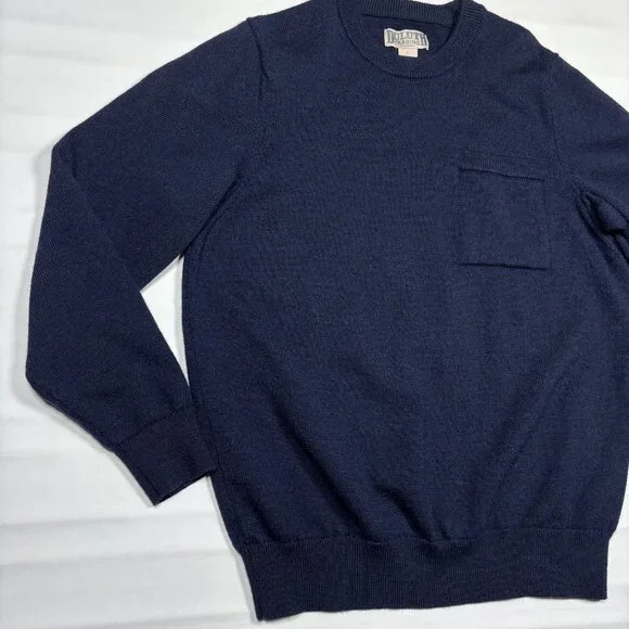 Duluth Trading Co Torpedoman's 100% Wool Crew Sweater Blue Heavyweight Mens L - Picture 6 of 9
